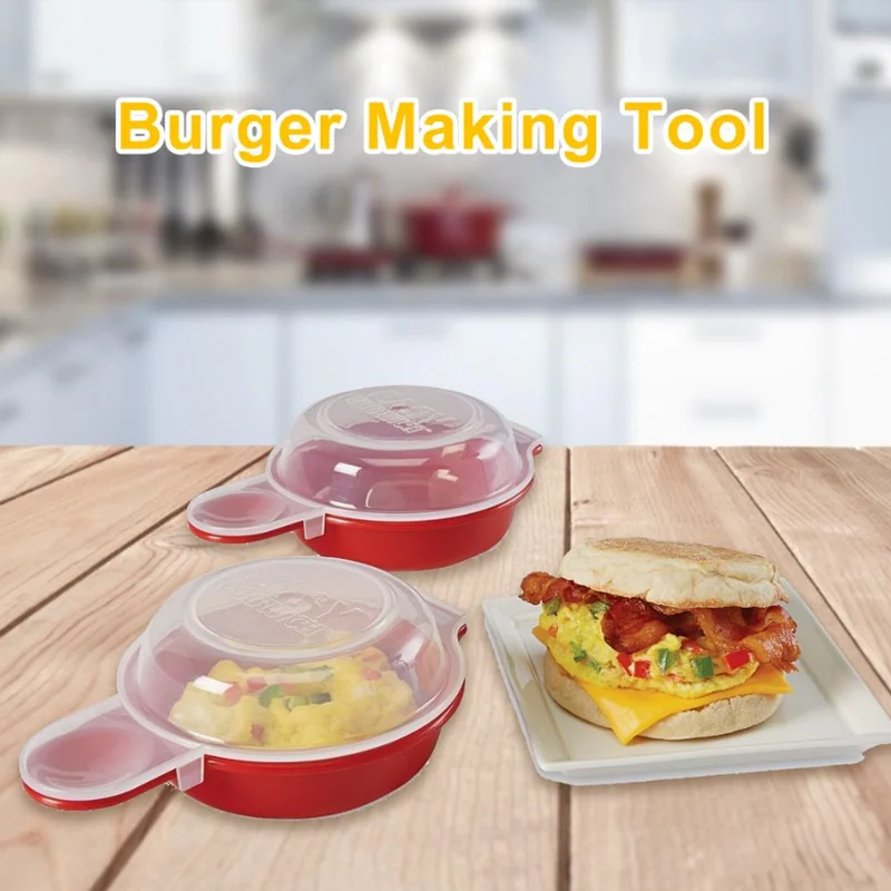 

2Pcs/Set Easily Eggwich Cooking Tool Microwave Cheese Eggs Cooker 1 Minute Fast Eggs Hamburg Omelet Maker Kitchen Cooking Tool