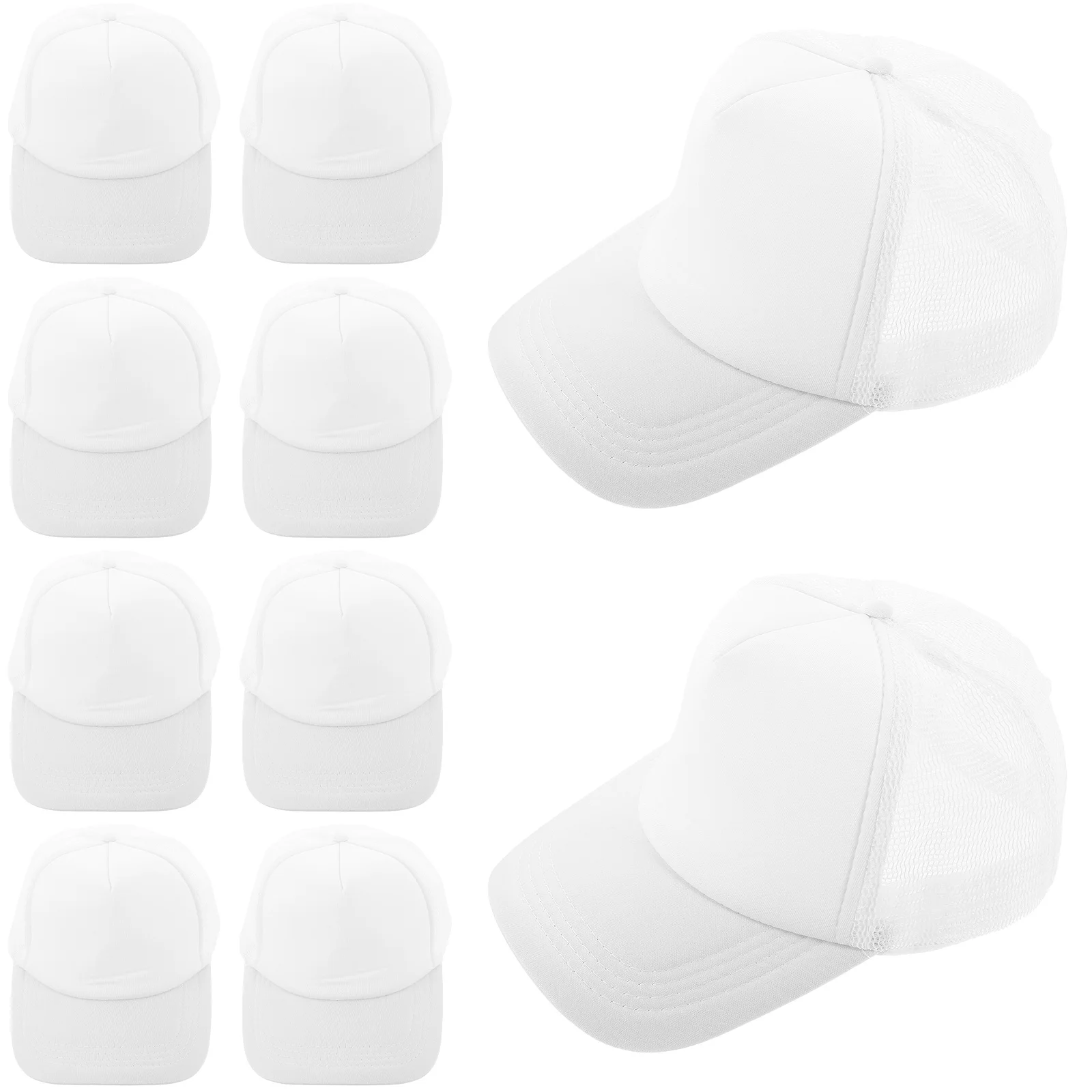 10 Pcs Mesh Baseball Cap Driver Hats Outdoor Sublimation Caps Blank Heat Transfer Polyester DIY Printing PVC