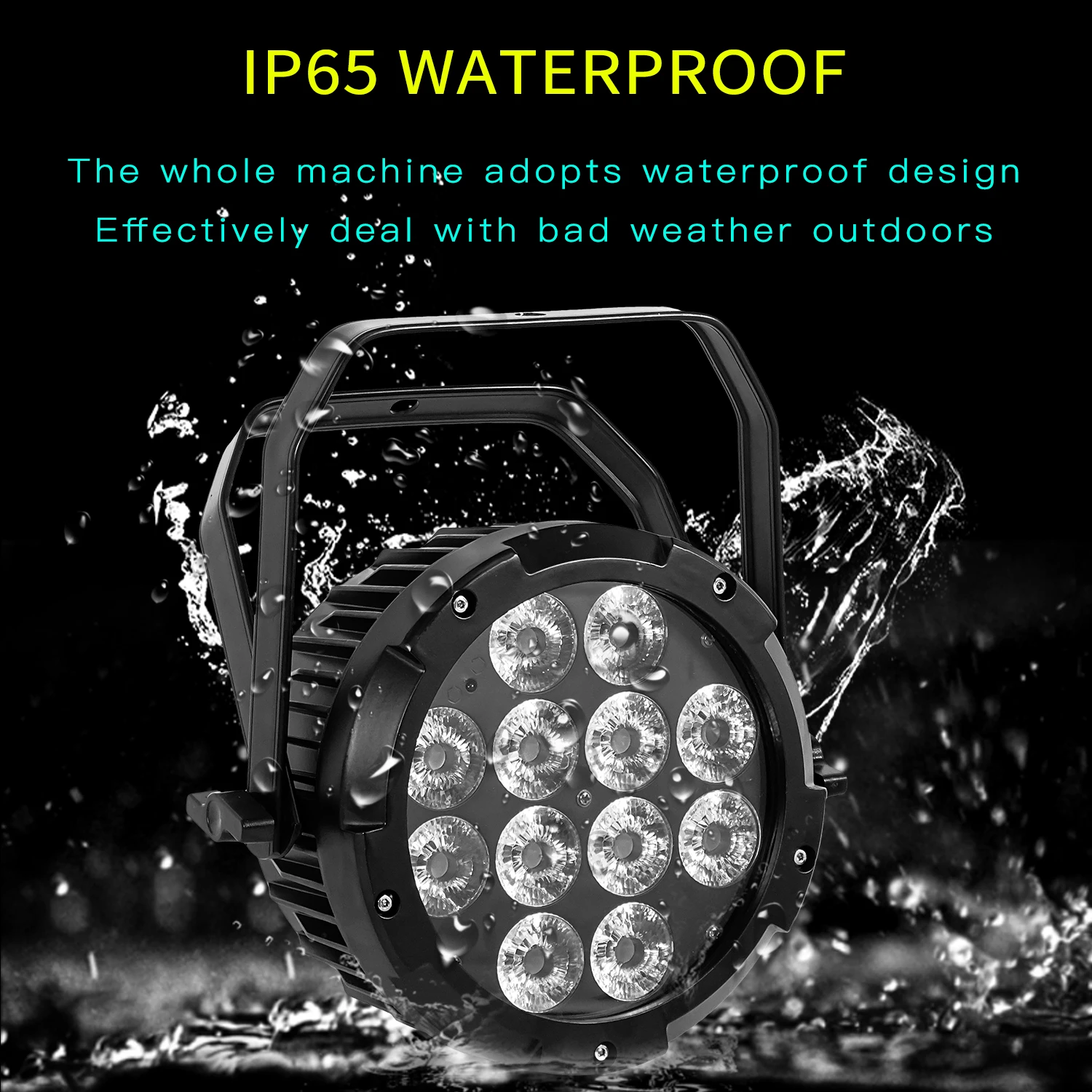 Outdoor Battery Light 12X18W RGBWA UV 6in1 LED Flat Par Wireless DMX512 Lights For Outdoors Home Party Disco Wedding Show