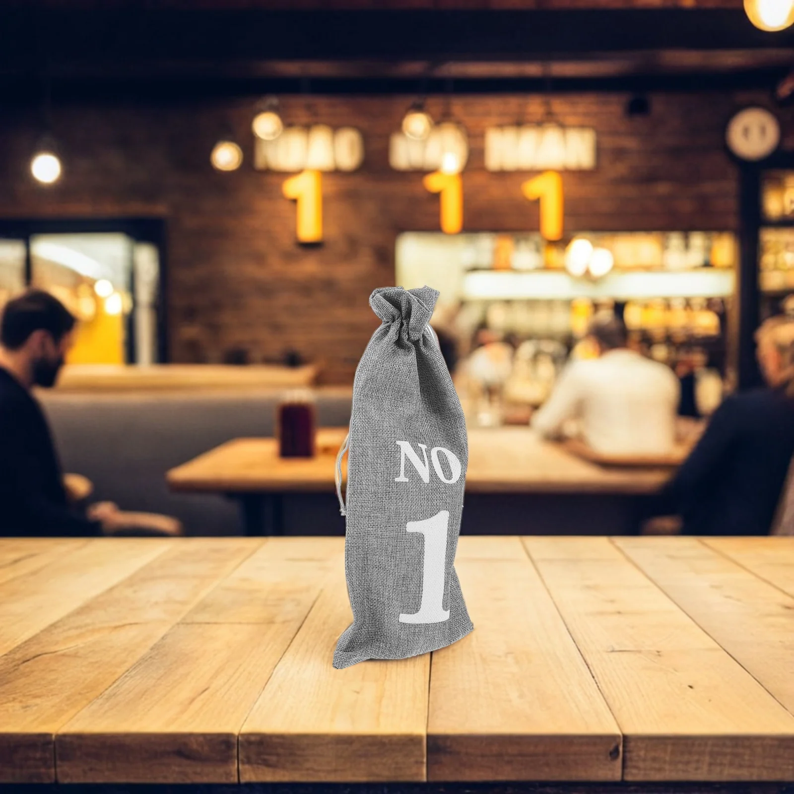 

10 Pcs Blind Tasting Bag Imitation Linen Bottle Pouch Christmas Reusable Travel Party Numbers Bags