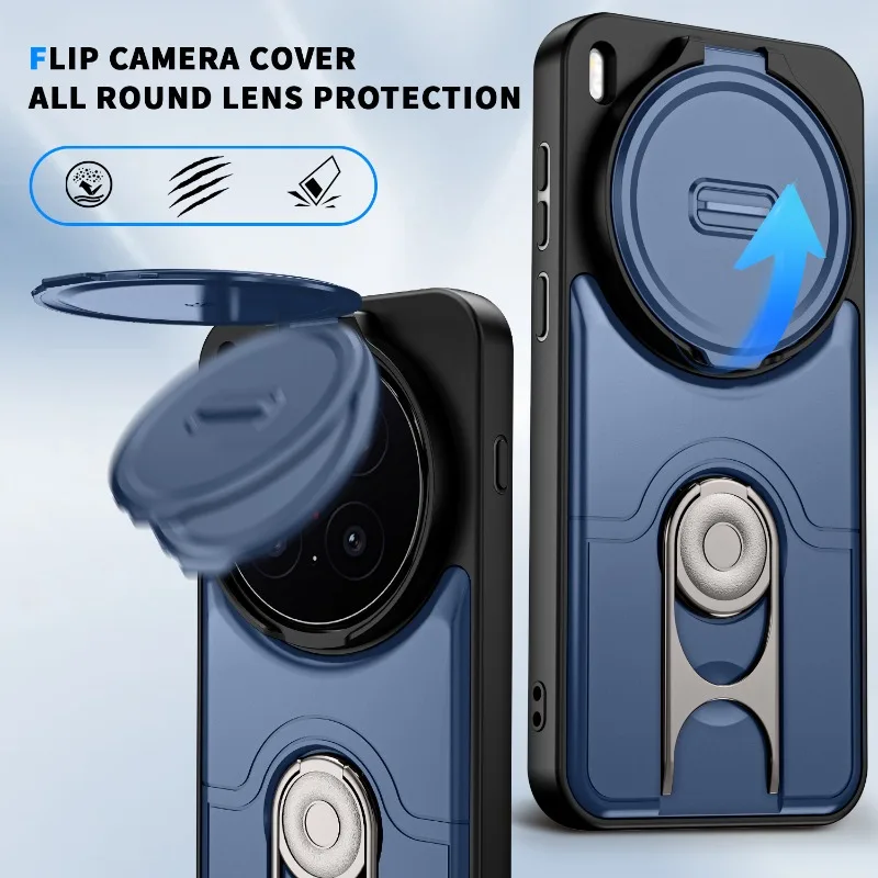 Image of Flip-Linsenschutzring-Hülle für VIVO X300 Pro, stoßfeste Hybrid-Schutzhülle mit Ständer für VIVO X 300 X300Pro