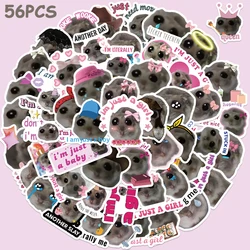 56pcs Sad Hamster Meme Stickers Funny Cartoon Toys Decals For Kids Laptop Luggage Skateboard Scrapbook Diary Girls Gift Sticker