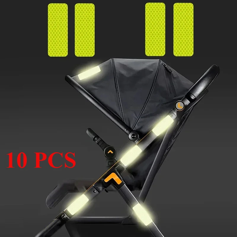 

10PCS baby stroller uses safety warning anti-collision reflective patch bicycle night light patch safety warning patch multiple