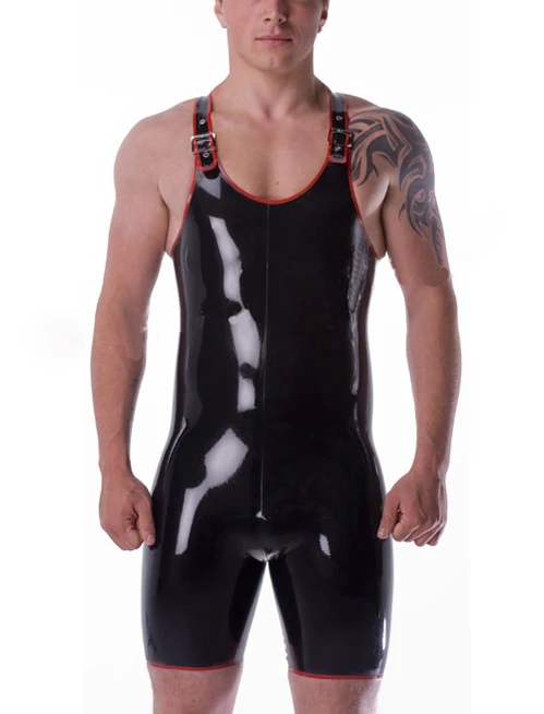 

Handmade Sleeveless Bodysuit Sexy Latex Tight Rubber Catsuit For Men and Women Custom Made