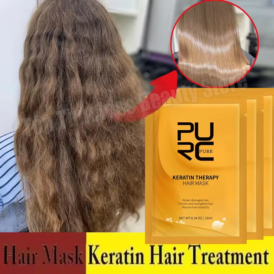 

Волшебная кератиновая маска для волос, протеиновый крем для выпрямления волос, восстанавливающий сухие вьющиеся поврежденные волосы, мягкий, гладкий, блестящий, увлажняющий кондиционер, 10 г