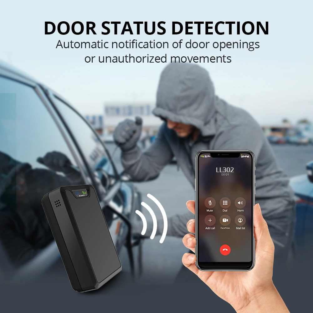 JIMIMAX LL302 Asset Tracker 4G Sound Monitor LTE Magnetic GPS Tracking Remote Temperature/Humidity Door Sensor Optio Car Locator