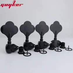 Guyker Open Frame Electric Bass Machine Head (4 Right handed) - 1:20 Ratio Gear Tuners Tuning Key Pegs Black