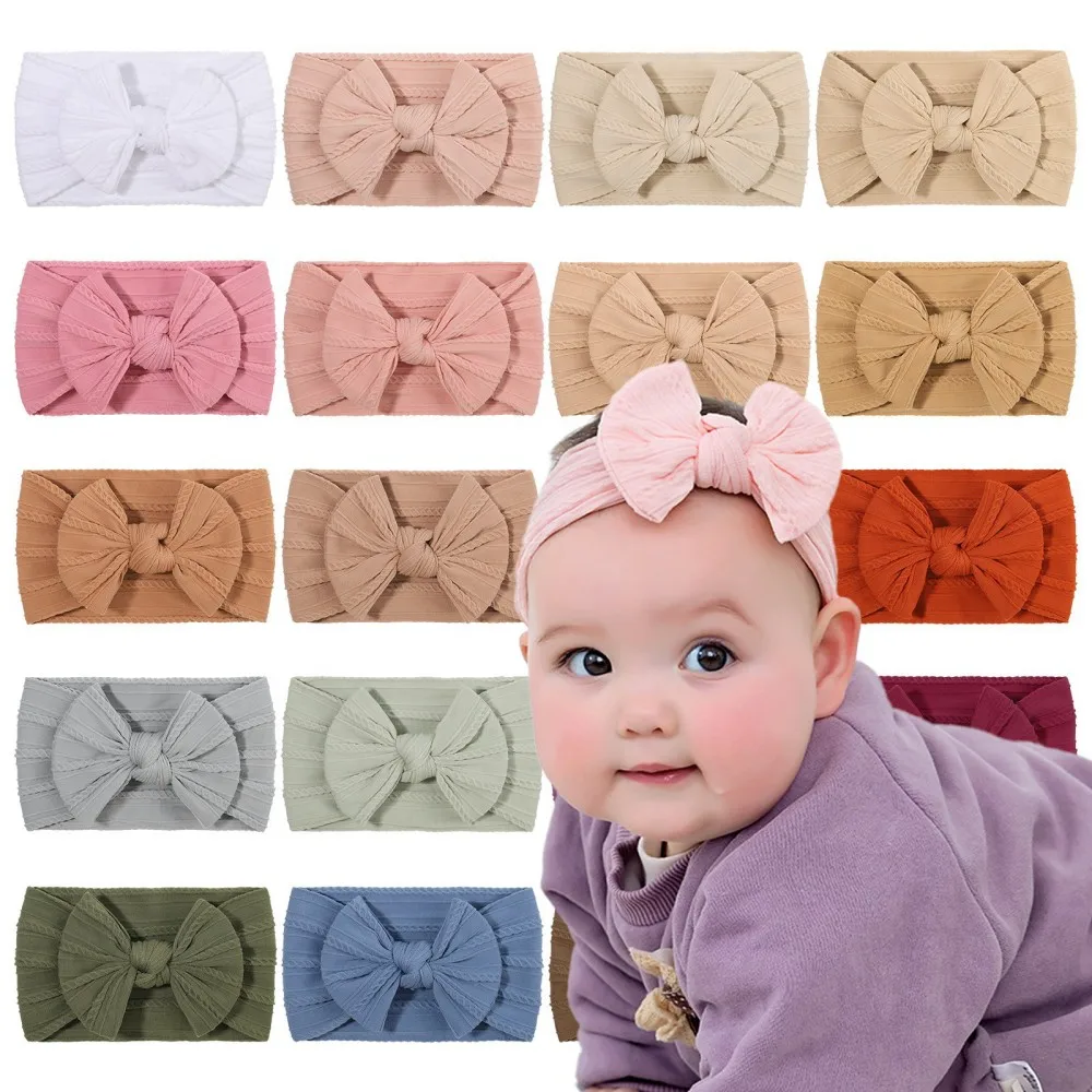 Neonate fascia per capelli papillon fascia per capelli bambini Twist Pattern Head Wrap turbante accessori per capelli per neonati puntelli per foto appena nati sciarpa