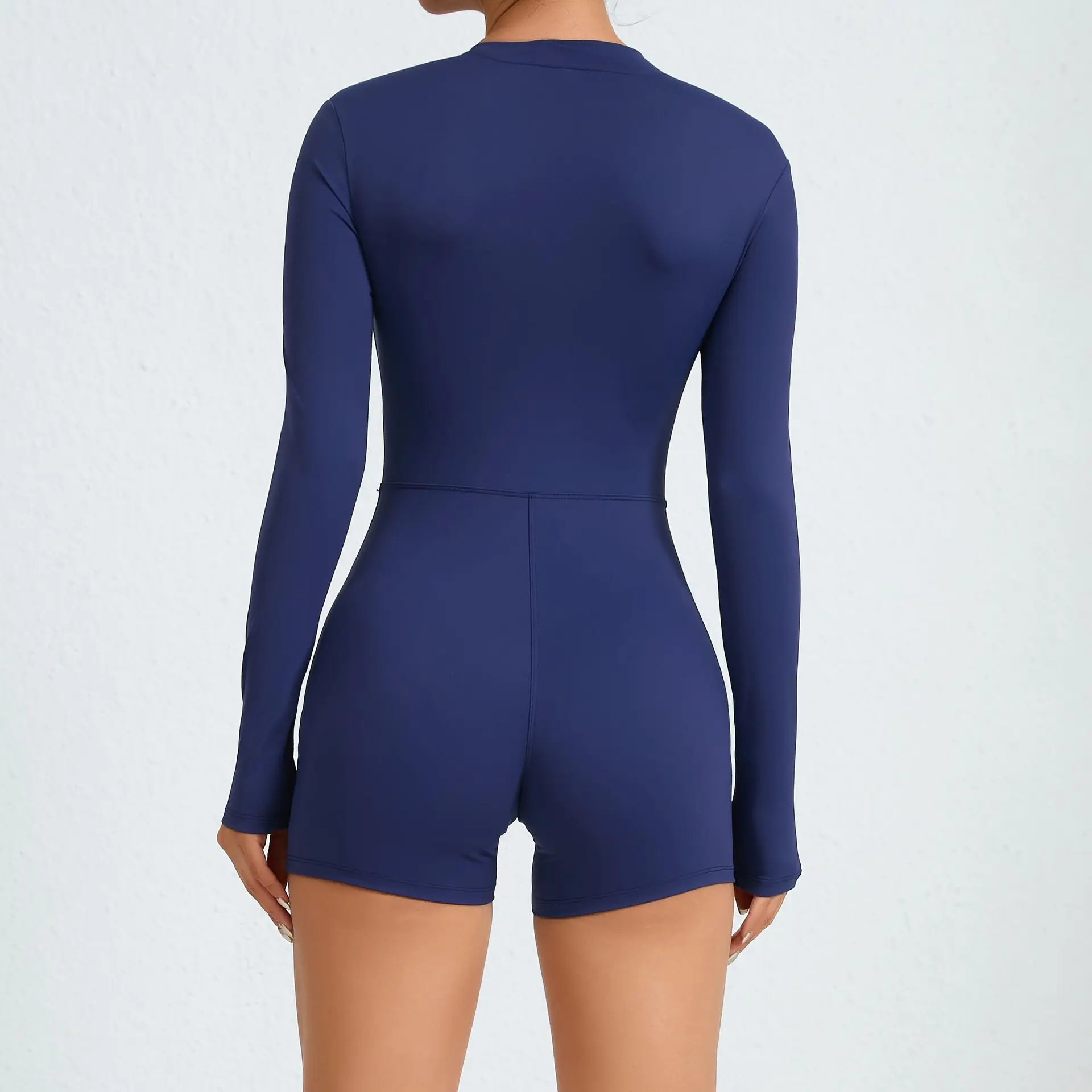 Zipper Long Sleeve Yoga Clothes Sportswear Women Jumpsuit Gym Push Up Workout Clothes Fitness Sports Stretch Bodysuit Yoga Set