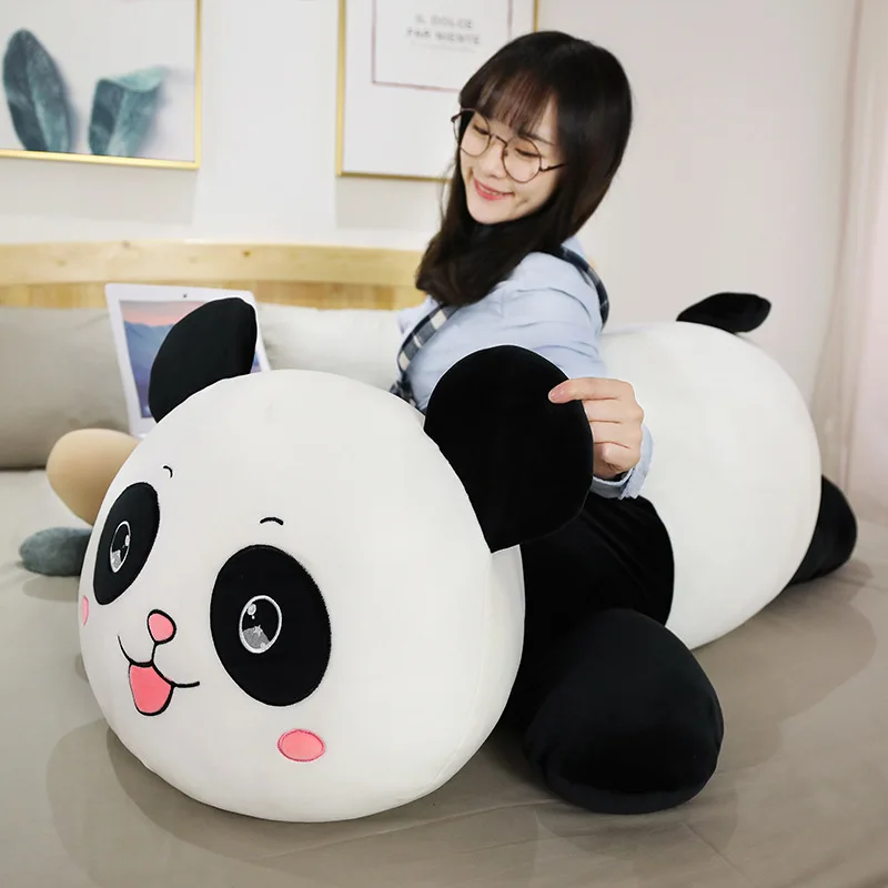 Nuevo lindo muñeco de Panda grande, almohada de animales de juguete de peluche, regalos de cumpleaños y Navidad para niños, juguete de dibujos animados, almohada de peluche de Panda gigante en la cama