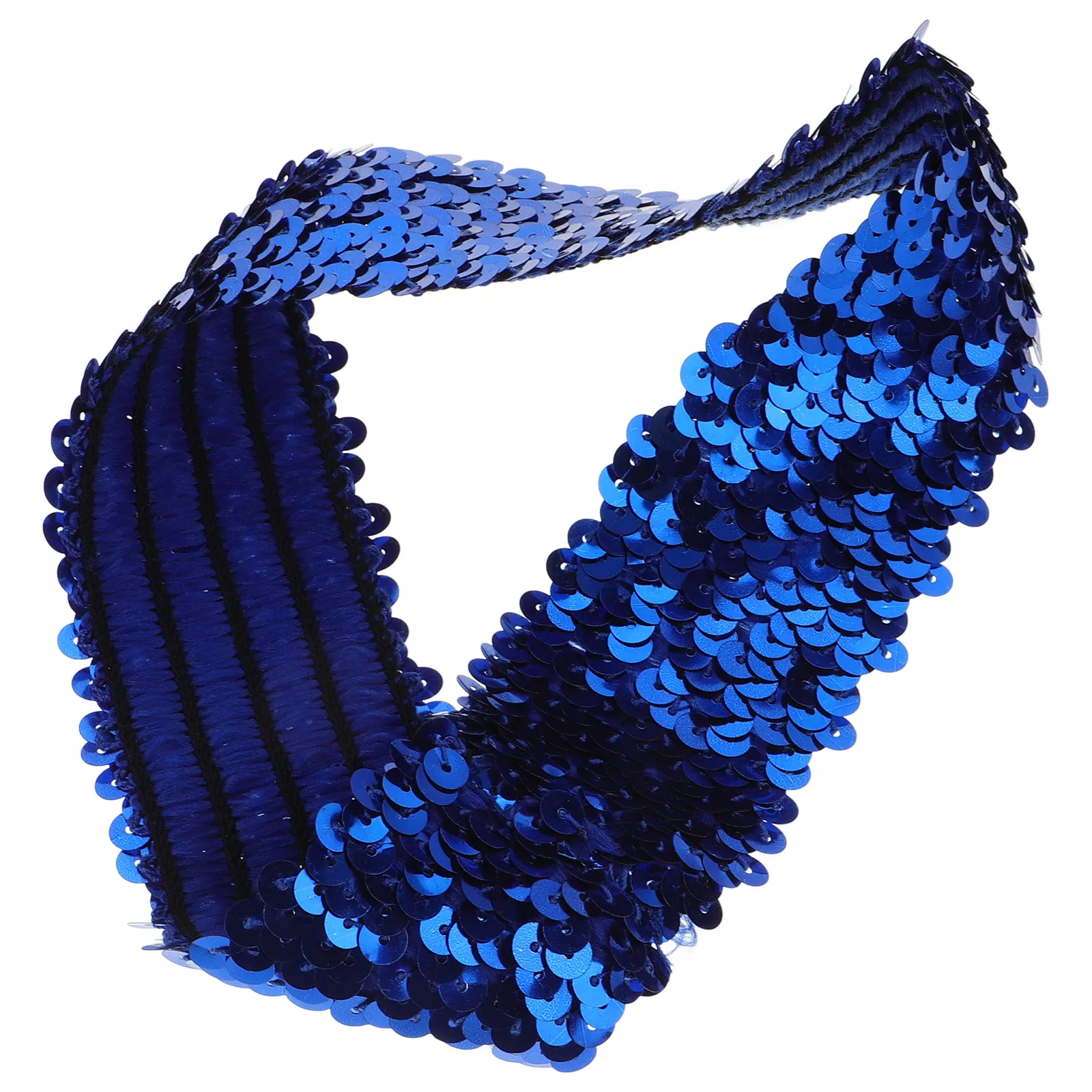 1Pcs Sport Headband Elastic Sequin Hairband Blue Glitter Hairband for Women Girls Birthday Cosplay Festival Cheerleader