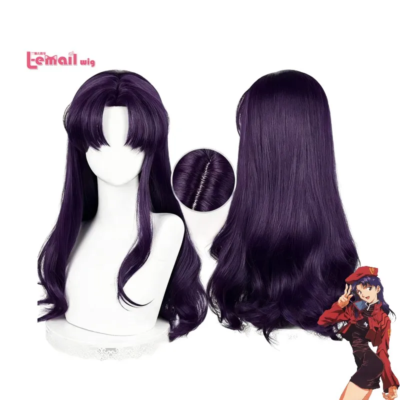 

Парик L-email wig EVA Katsuragi Misato для косплея, длинный черно-фиолетовый кудрявый парик из термостойкого синтетического волоса для женщин, на Хэллоуин