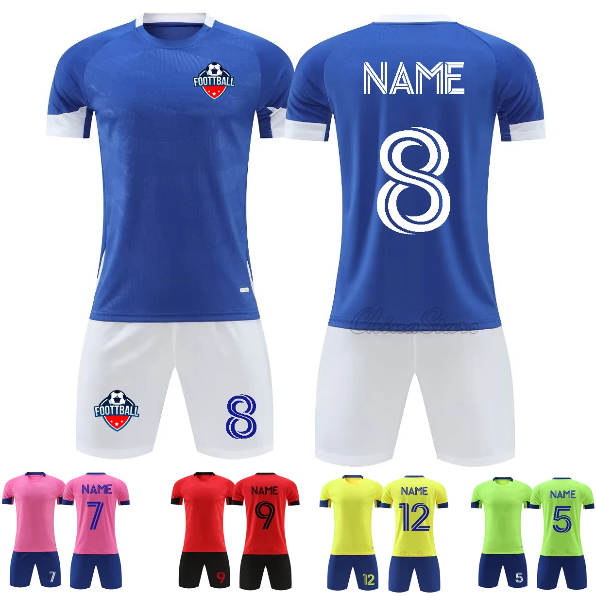

Adult Kids Football Jersey Men Boy Customize Soccer Uniforms Kit Sports Clothes Women Futbol Sportswear Training Tracksuit Child