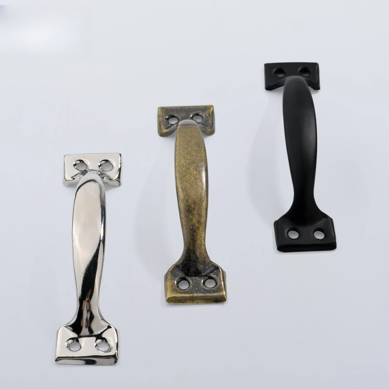 Iron Furniture Pull with Bow-Shaped Black Silver Barn Door Knob Drawers Handle 2Pcs Wardrobe Cabinet Door Garages Sheds Hardware