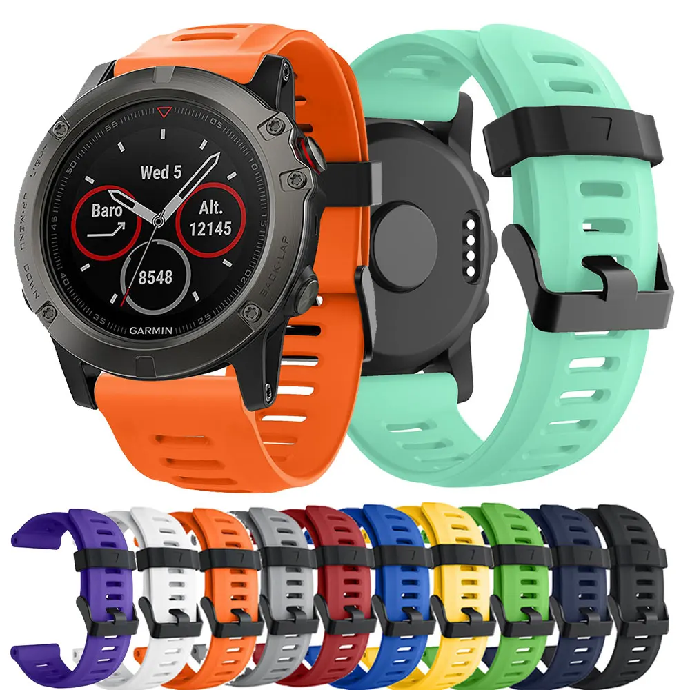 Silicone Watch Strap For Garmin Fenix 3 3 HR 5X 6X 7X Wristband Bracelet Smartwatch Soft Band Accessories With Tool