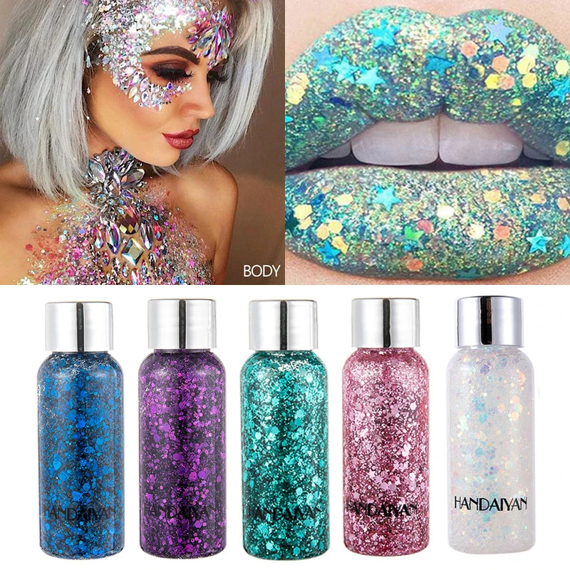 Shiny Gel Mermaid Sequins Eye Glitter Nail Hair Body Face Glitter Eyeshadow Theatrical Makeup Festival Party Cosmetic Decoration