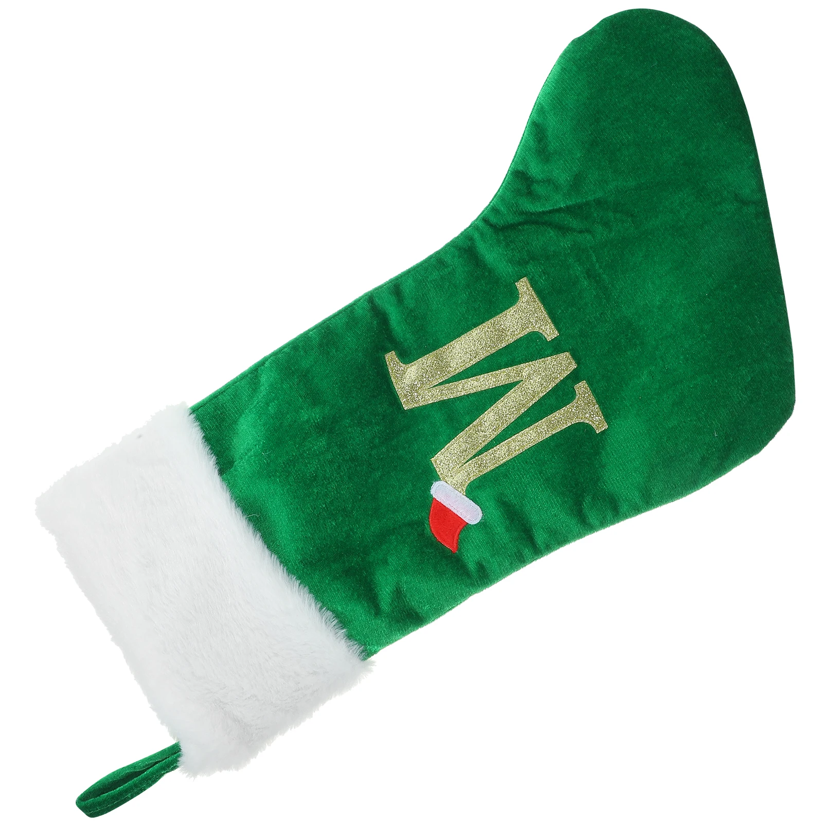 

Christmas Stocking Shape Stockings with Initials Letters for Family Hanging Holiday Decorate Socks