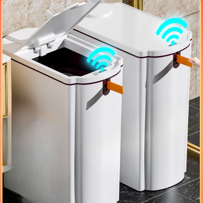 Smart Induction Trash Can New Homehold Toilet Living Room Automatic Packaging Bag Changing Electric