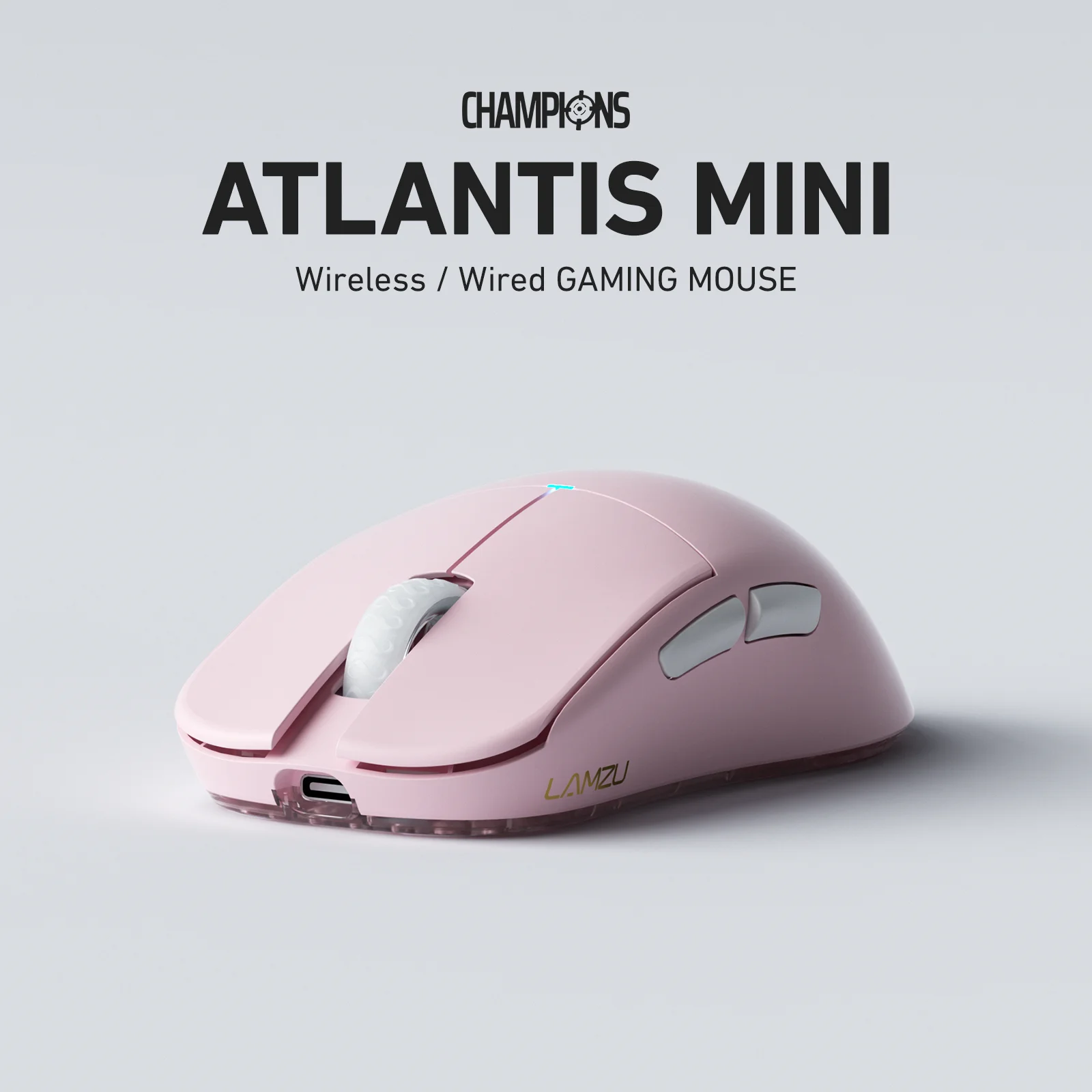 

LAMZU Atlantis Mini Gaming Mouse, Champion Edition (3950 IC, 8K compatible) Pink