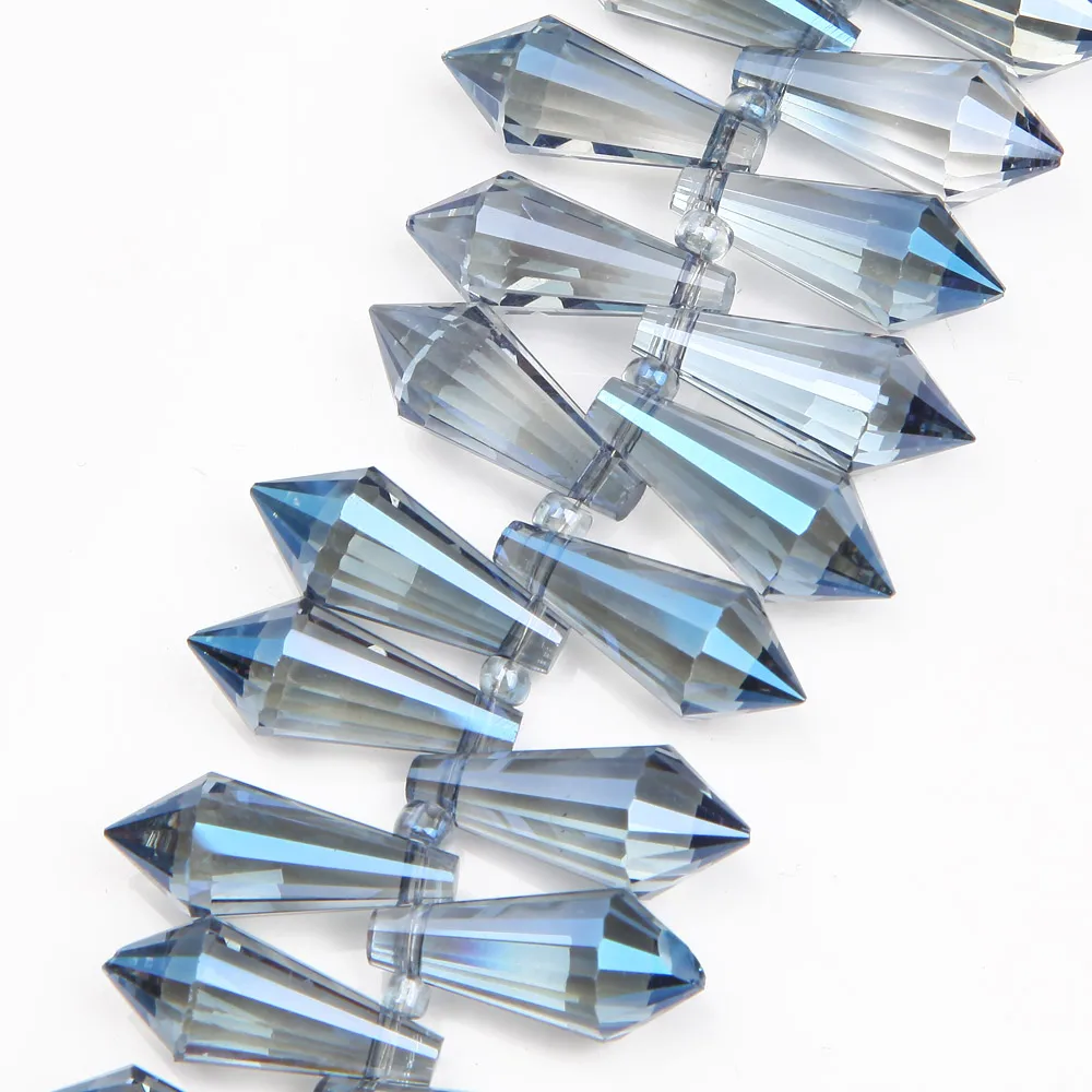 20PCS 8*20mm Long Cone Necklace Pendant Waterdrop Austrian Crystal Glass Beads Charms Jewelry Making Bracelets DIY Accessories