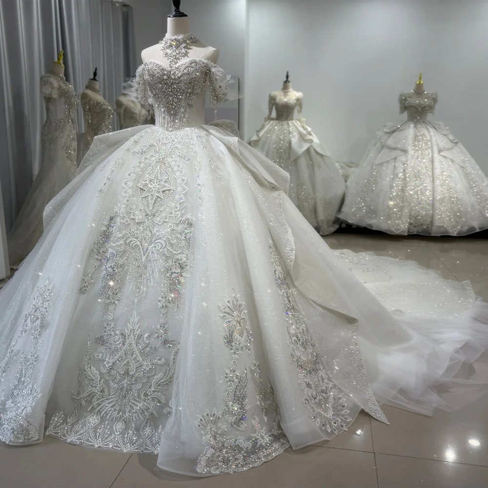 فستان زفاف بدون أكتاف على شكل قلب وأربطة من الخلف فستان زفاف مخصص للنساء 2025 فساتين زفاف العروس الرئيسية الجديدة