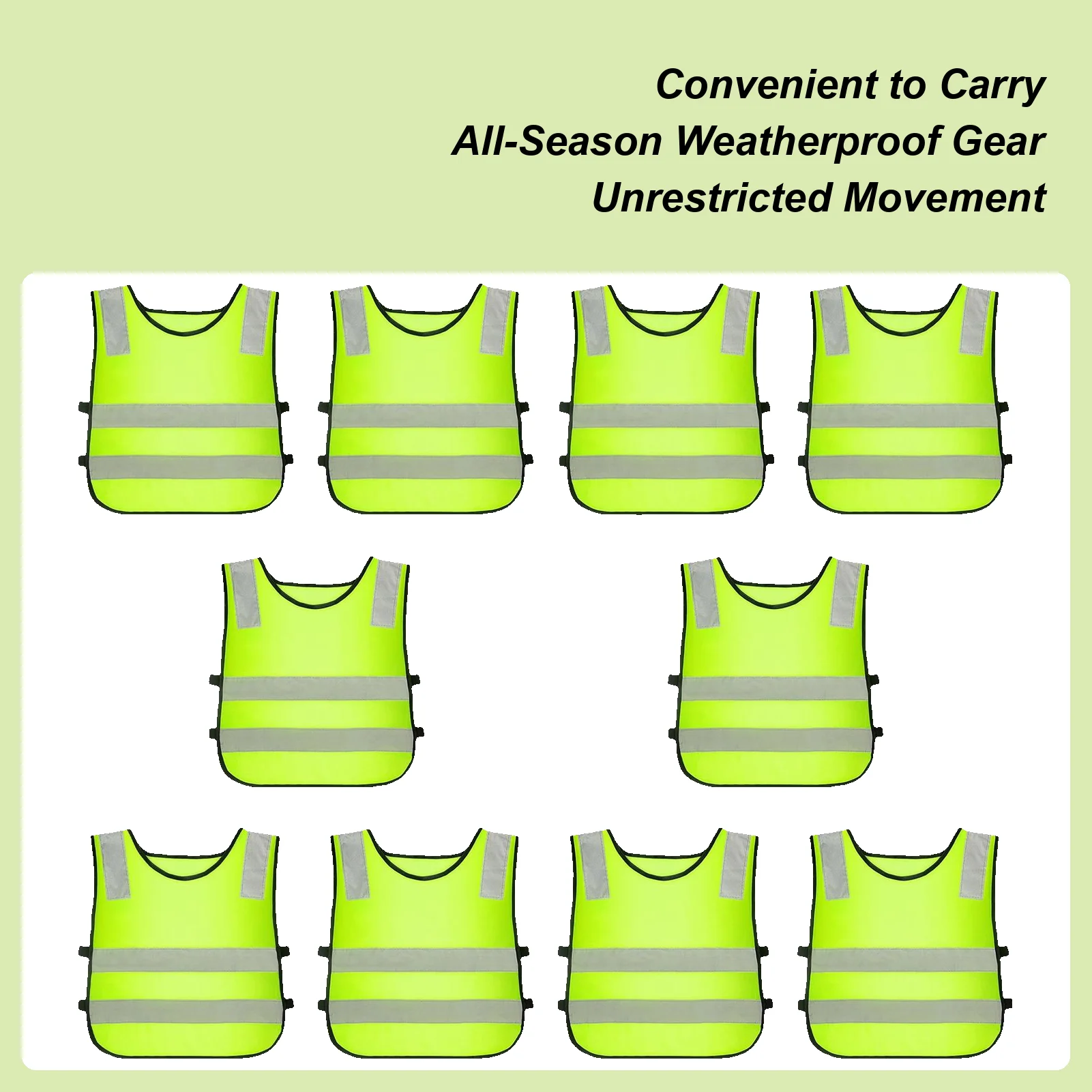 

Светоотражающий жилет для детей, 10 шт., уличный жилет, безопасный видимый жилет для дорожного движения, ходьбы, бега, езды на велосипеде, катания на лыжах, кемпинга