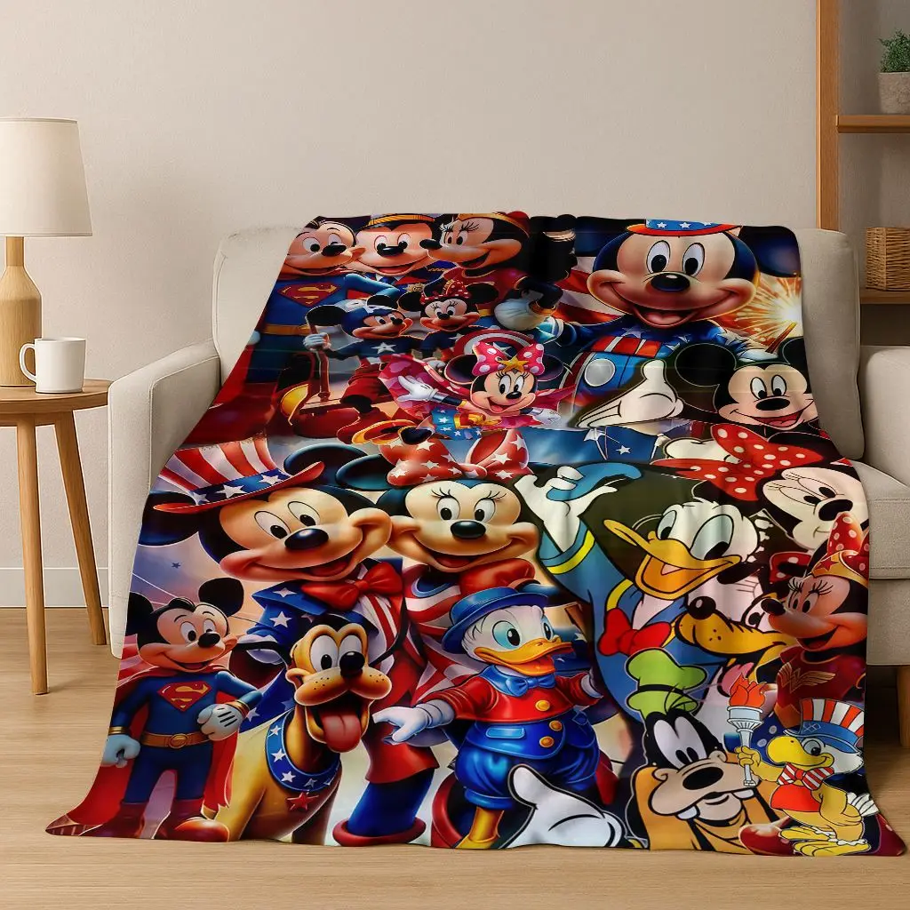 

3D Print Cartoon Minnie Mickey Mouse Flannel Blanket,Warm and Cozy Soft Throw Blanket for Home Bedroom Bed Sofa Travel Cover Kid