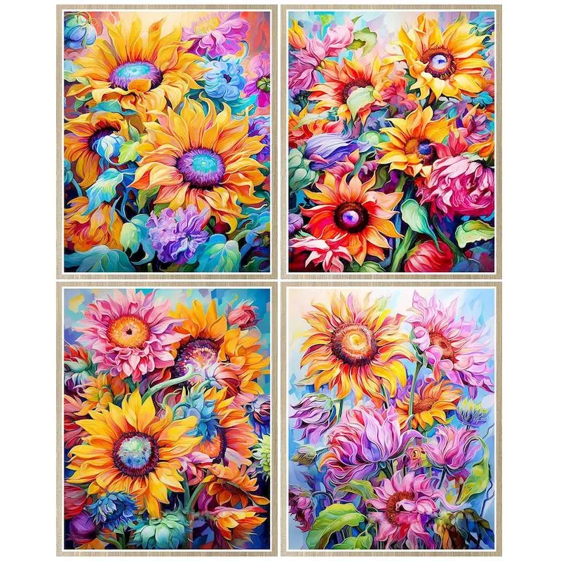 

CHENISTORY Paint By Number Sunflower Drawing On Canvas HandPainted Painting Art Gift DIY Picture By Number Kits Home Decor