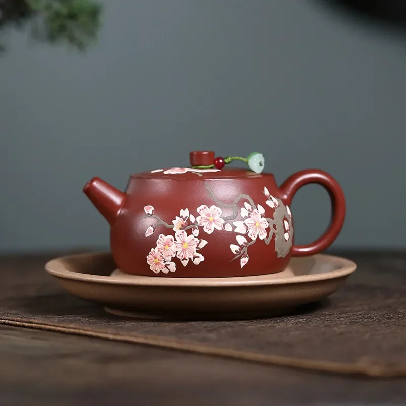 Yixing Purple Clay Teapot Raw Ore Dahongpao Kettle Household Handmade Flowers Tea Pot Chinese Zisha Tea Set Teaware 230ml