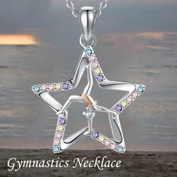 Gymnastics Player Detail Star Pendant Necklace Jewelry Gift for Dance EnthusiastsAnniversary Party Gifts Jewelryin A Niche Style