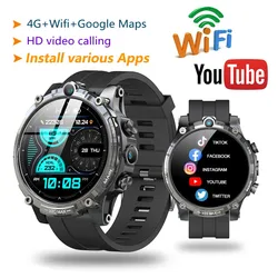 Android 8.1 Smart Watch 4g Sim Card Men Call Mobile Phone Wifi Internet Google Map Navigation Dual Camera Photo Adult 4gb+128gb