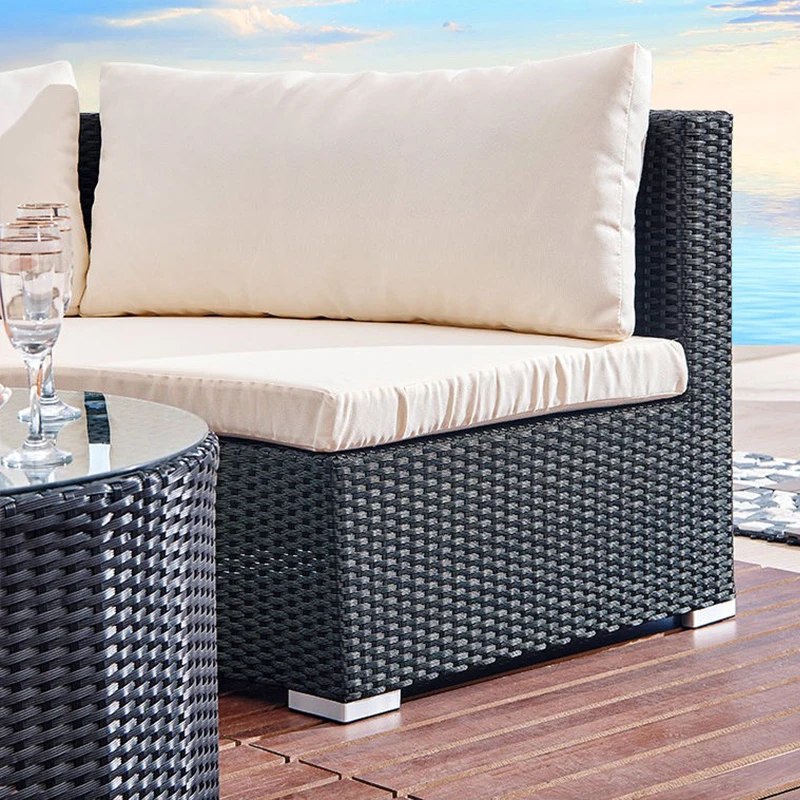 Outdoor Rattan Round Daybed Sofa Set，1.6m/1.8m Patio Wicker Furniture with Cushions & Pillows for Garden, Beach, Poolside view 6