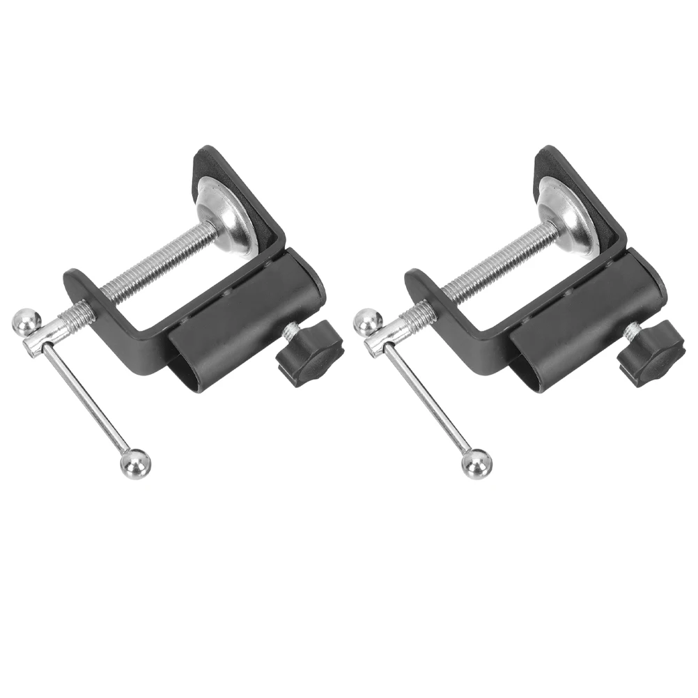

2pcs Microphone Stand Accessories Heavy Duty Desk Cantilever Clamp Plastic Fixture Table Mount Clamps LShape Bracket Studio