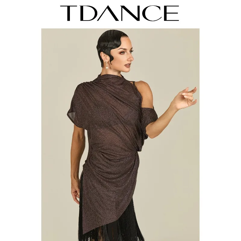 Customized TDANCE National Standard [Drip Glue Loose Shoulder Leakage Top] Versatile Classroom Training Teacher Dressing GL-195