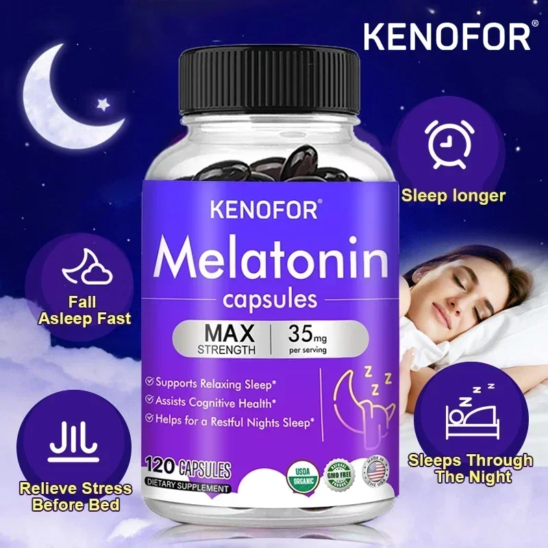 Kenofor Melatonin Capsules - Insomnia Slimming Belly Fat Burning Melatonin Supplement Healthy Sleep