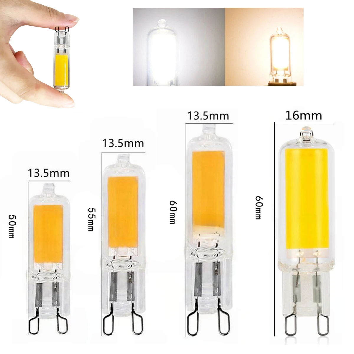 LED Light G9 COB Bulbs 220V Ultra Bright 7W 9W 12W 15W 110V Glass Lamp Replace 100W Incandescent Lighting For Home Decoration