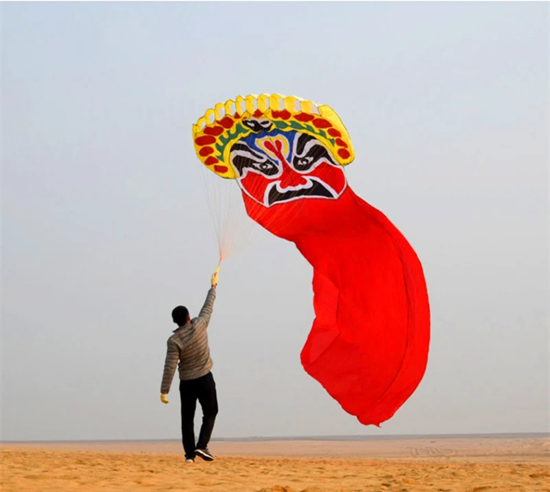 Kostenloser Versand 8m Peking Opera Kite fliegendes Outdoor-Spielzeug für Erwachsene aufblasbare Spiele Fallschirm Papalote Gel Blaster Stunt Kite Spaß