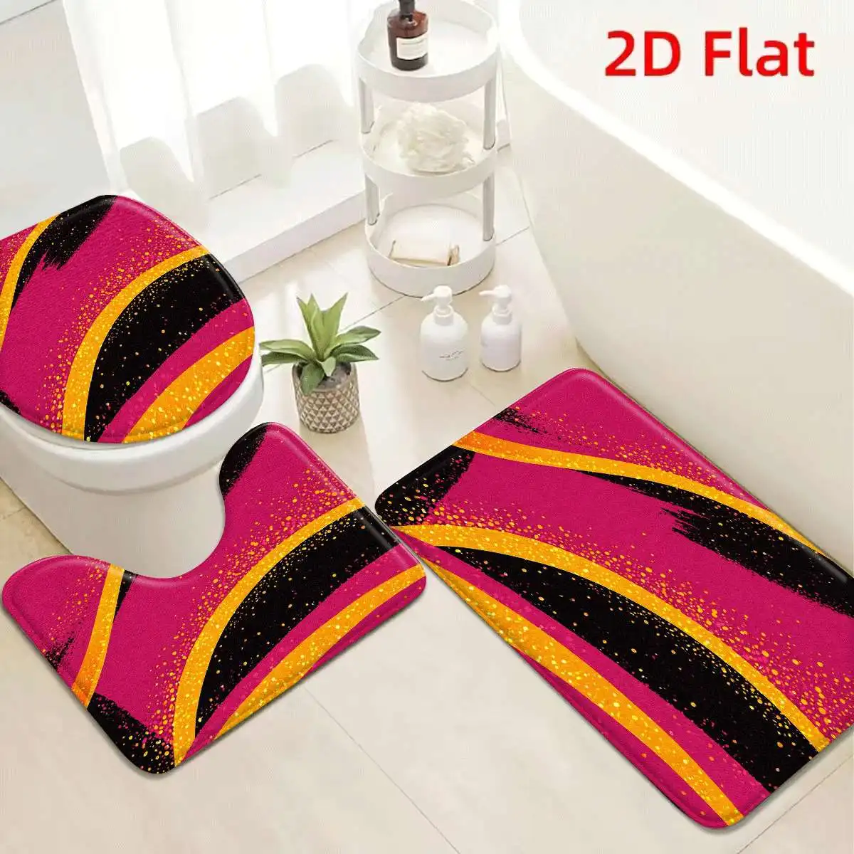 

Luxury Non Slip Bath Mat Rug Set Bathroom Decor Absorbent Toilet Mats Floor Mats Trendy Home Doormat Storage Mats Mat Accessorie