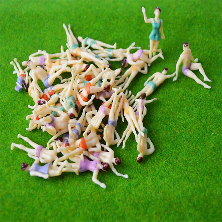 30pcs scale model swimming figures 1/100 height 2cm architectural model people