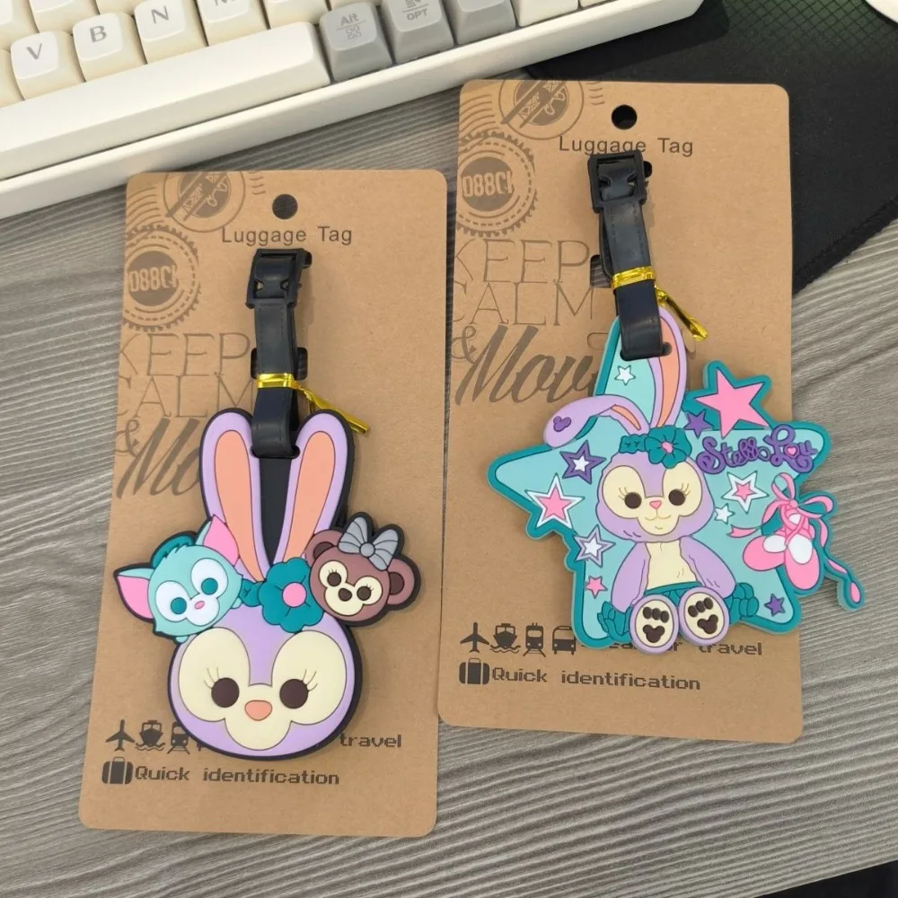 Cartoon Luggage Tag Disney Anime Stitch Pooh Bear Sullivan StellaLou ShellieMay LinaBell Boarding Tags Recognition Card Pendant