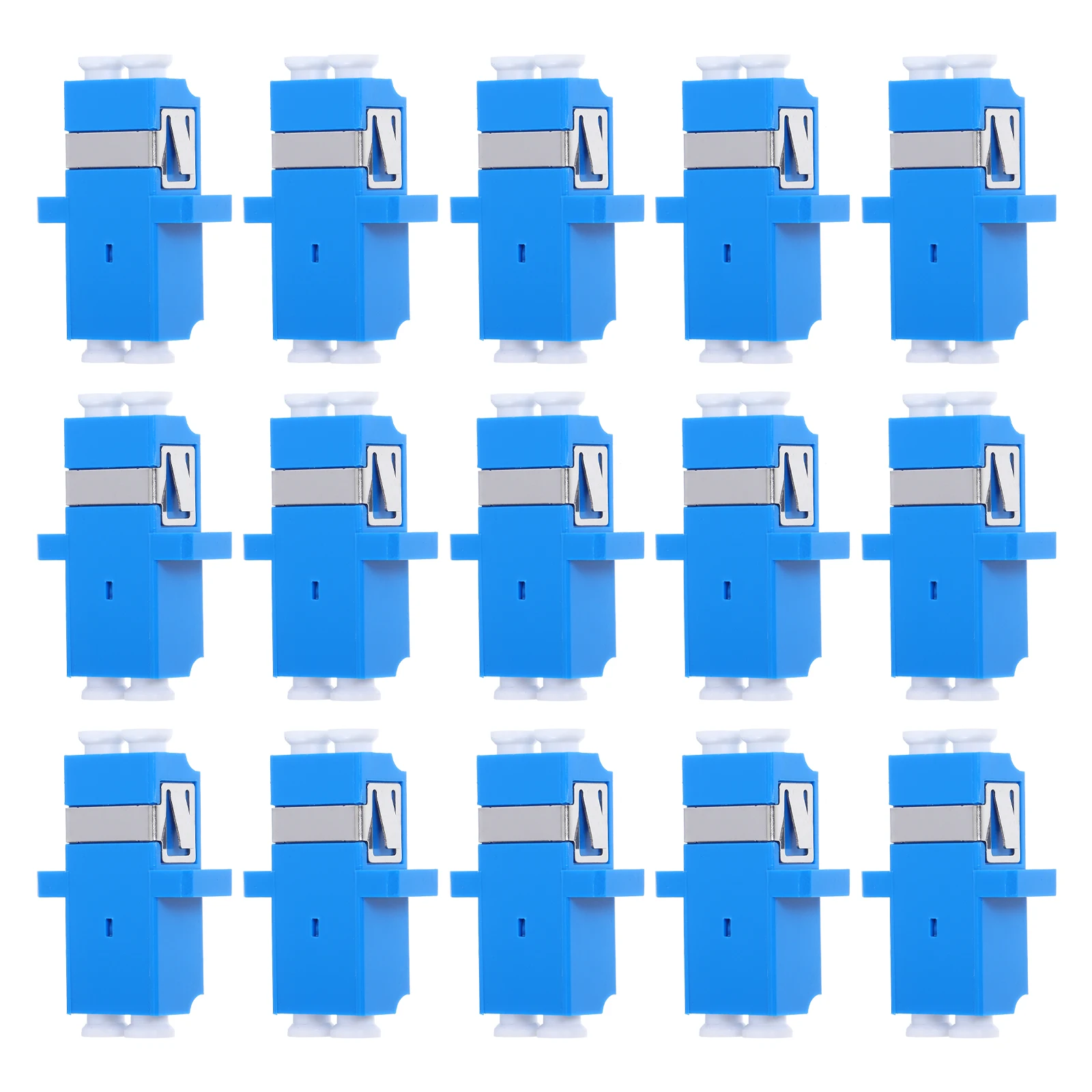 

15 Pcs LC Single Mode Fiber Optic Adapter Coupler Flange Type Patch Panel Connector Durable Design Stable Connection Versatile