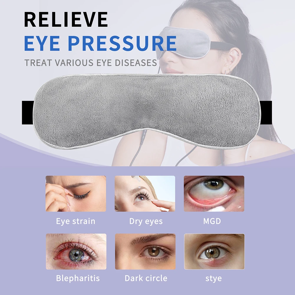 قناع للعيون للتدفئة مع الجرافين ، وتخفيف إجهاد العين ، قناع عيون النوم ، قابلة للتعديل للنساء والرجال