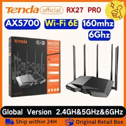 Tenda WI-FI6 AXE5700 wirelesee mesh Router 2.4&5&6GHz 160MHz Tri-Band Gigabit Wifi mesh Router with QAM OFDMA&MU-MIMO technology