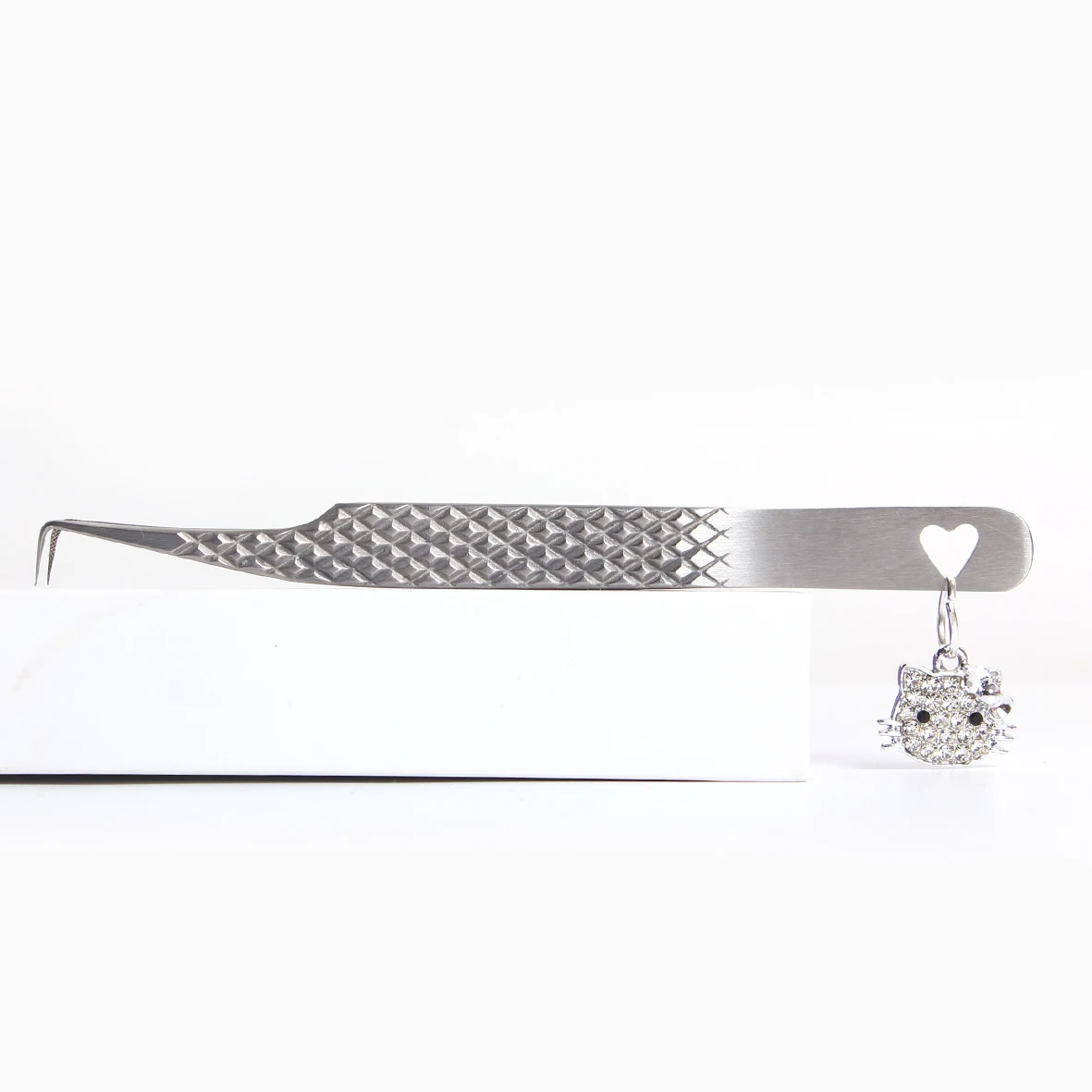 Professionele zilveren elleboog oogschoonheidspincet van hoge kwaliteit, roestvrijstalen wimperpincet