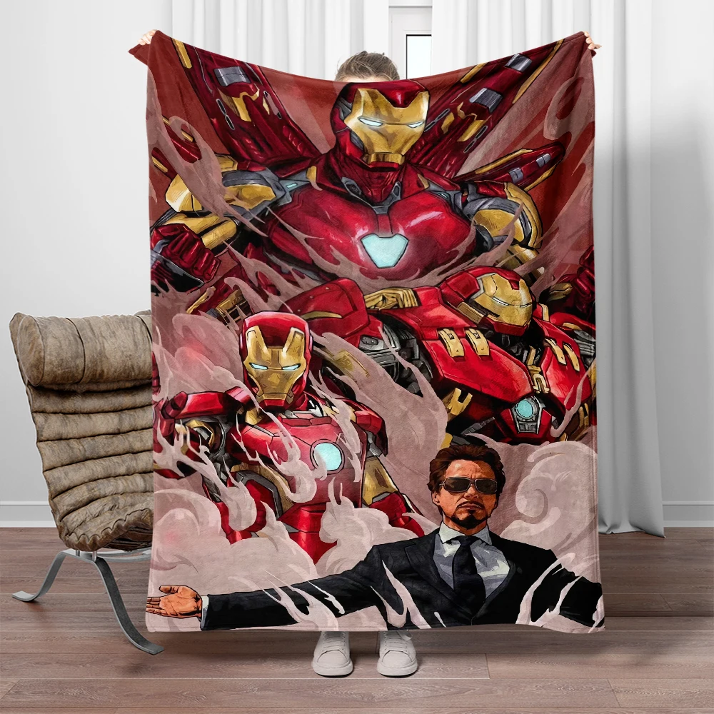 Iron Man Marvel Avengers  printed flannel thin blanket.Four seasons blanket.for sofa, beds, living room, travel picnic blanket