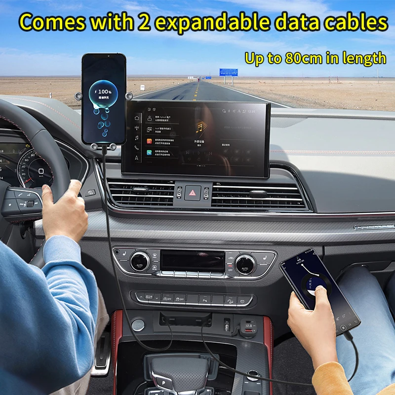 For Audi Q5/SQ5/Q5 Sport back Car Charger Cigarette Lighter USB Docking Station Fast Charging for iPhone,Huawei, Xiaomi, Samsung