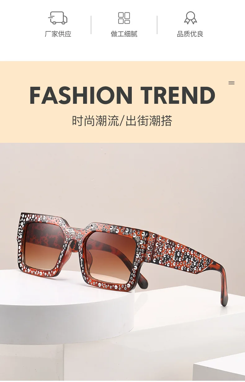 Retro Großen Rahmen Frauen Quadratische Sonnenbrille Schwarz Rechteck Coole Männer Sonnenbrille Einteilige Designer Sonnenbrille für Weiblich Männlich – Detail 2
