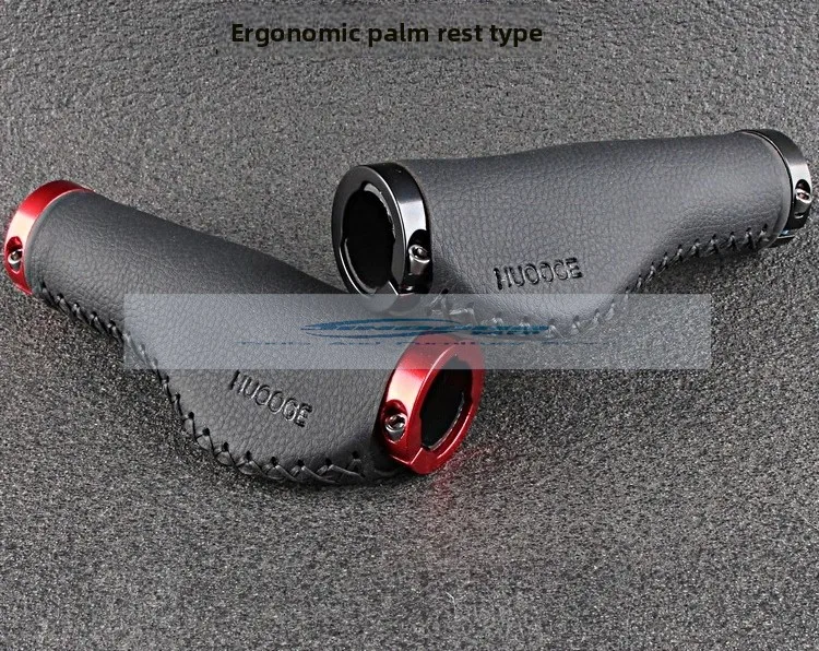 

HUOOGE горный велосипед, сшитые вручную кожаные ручки, сверхлегкие двусторонние ручки с замком, руль Dead Fly