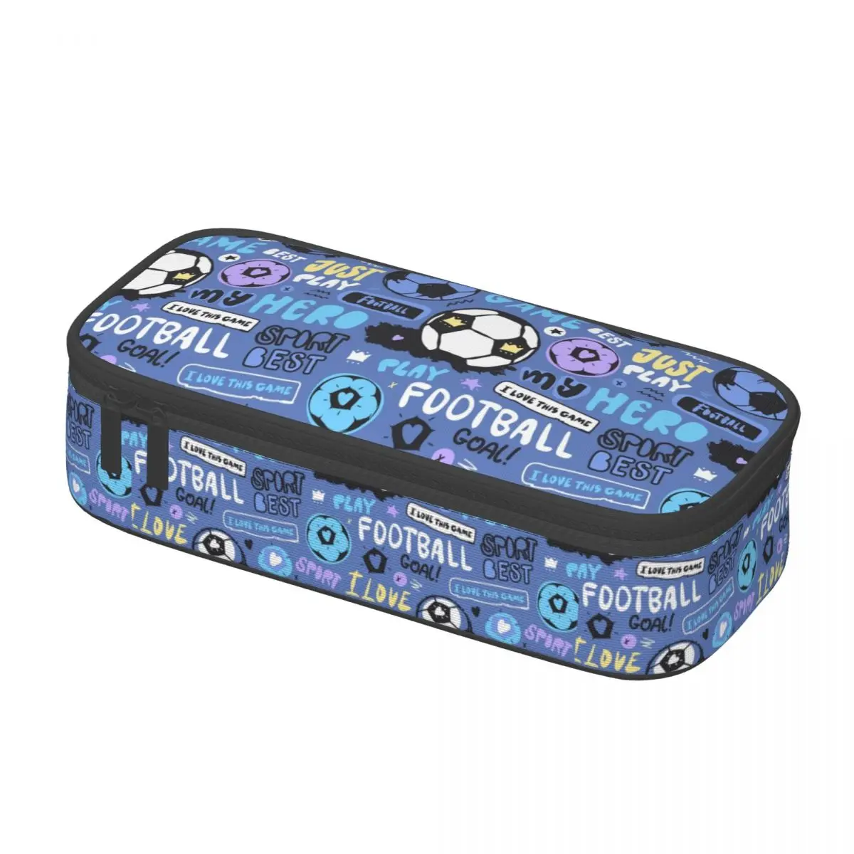 Imagem -03 - Bonito Futebol Futebol Lápis Case para Meninos e Meninas Grande Bolsa de Armazenamento Material Escolar Personalizado