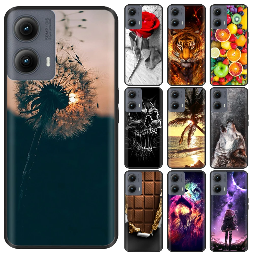For Motorola Edge (2024) Case Cover Cute Painted Dandelion Protector Silicone Cover For Moto Edge 2024 motoEdge Soft TPU Cases